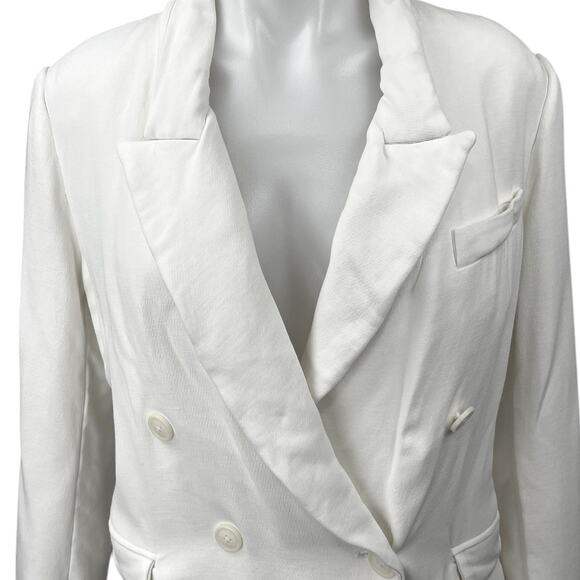 Argent Women's White Double Breasted Peak Lapel Blazer Coat Suit Jacket Size 12 - Picture 3 of 5